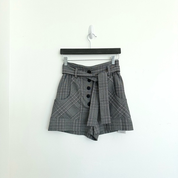 Maje plaid shorts size 34 eq to size 2 reference make size chart - Picture 2 of 9